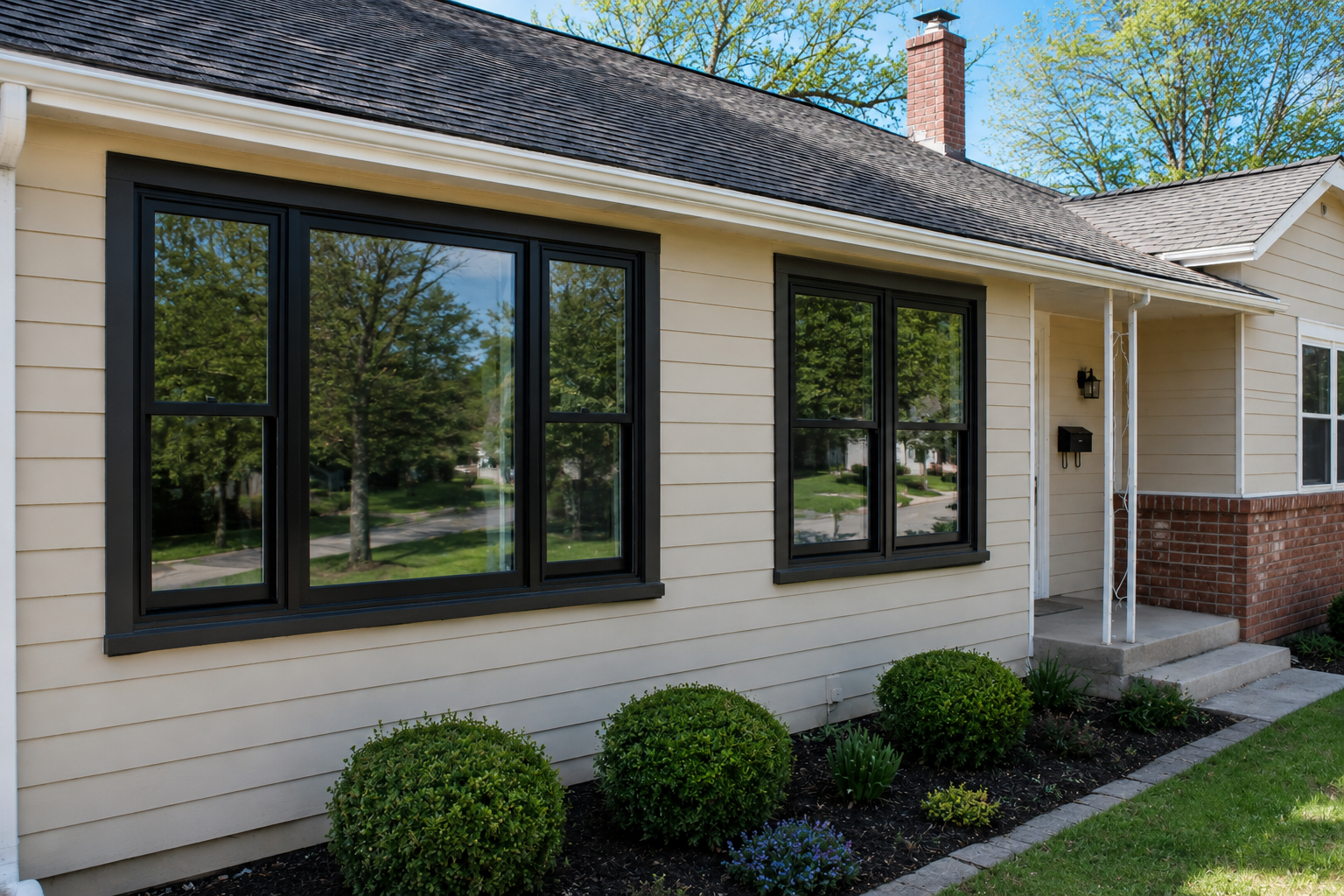 Home with modern replacement windows